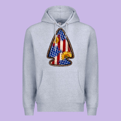 American Flag Sunflower Arrowhead Premium Hoodie Designed By Zillion Design Studio