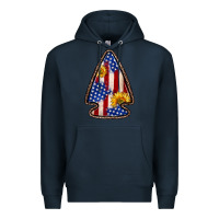 Navy American flag sunflower arrowhead Premium Hoodie - Zillion Design Studio