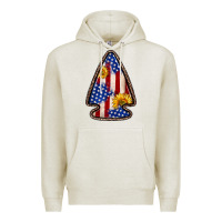 Oatmeal Heather American flag sunflower arrowhead Premium Hoodie - Zillion Design Studio