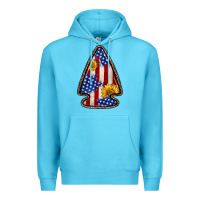 Ocean Blue American flag sunflower arrowhead Premium Hoodie - Zillion Design Studio