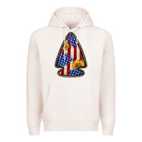 Pale Pink American flag sunflower arrowhead Premium Hoodie - Zillion Design Studio