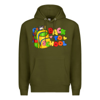 Army Green back to school with school bag Premium Hoodie - texasbilliewilder