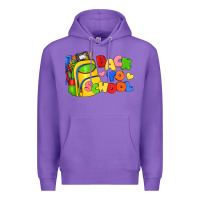 Purple back to school with school bag Premium Hoodie - texasbilliewilder