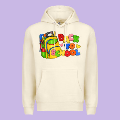 Back To School With School Bag Premium Hoodie Designed By Texasbilliewilder
