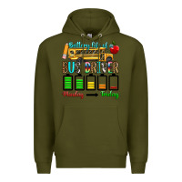 Army Green battery life of a bus driver Premium Hoodie - texasbilliewilder