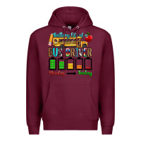 Burgundy battery life of a bus driver Premium Hoodie - texasbilliewilder