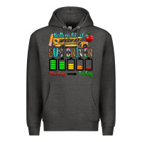 Charcoal Heather battery life of a bus driver Premium Hoodie - texasbilliewilder