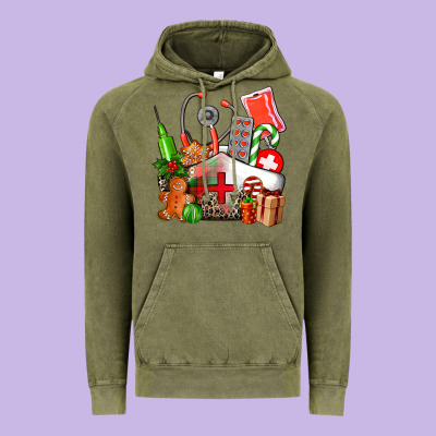 Nurse  And Christmas Vintage Hoodie Designed By Adodesignshop