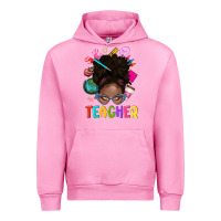 Fuchsia Pink teacher afro messy bun Urban Hoodie - texasbilliewilder