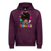 Mauve Wine teacher afro messy bun Urban Hoodie - texasbilliewilder