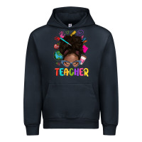 Navy teacher afro messy bun Urban Hoodie - texasbilliewilder