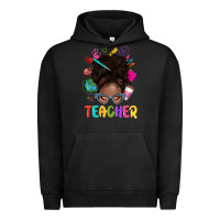 Pigment Black teacher afro messy bun Urban Hoodie - texasbilliewilder