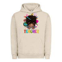 Pigment French Oak teacher afro messy bun Urban Hoodie - texasbilliewilder