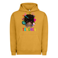 Pigment Peanut Butter teacher afro messy bun Urban Hoodie - texasbilliewilder