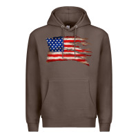 Coffee tattered american flag Premium Hoodie - Zillion Design Studio