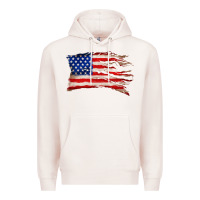 Pale Pink tattered american flag Premium Hoodie - Zillion Design Studio