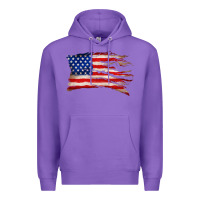 Purple tattered american flag Premium Hoodie - Zillion Design Studio