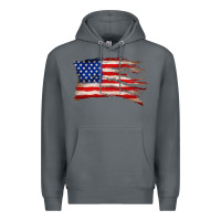 Rock tattered american flag Premium Hoodie - Zillion Design Studio