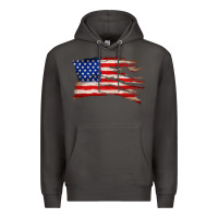 Smoke tattered american flag Premium Hoodie - Zillion Design Studio