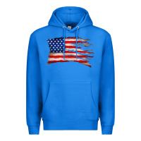 True Royal tattered american flag Premium Hoodie - Zillion Design Studio