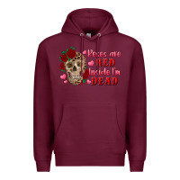 Burgundy roses are red inside i'm dead Skull Premium Hoodie - RanaPortraitStore