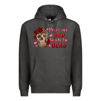 Charcoal Heather roses are red inside i'm dead Skull Premium Hoodie - RanaPortraitStore
