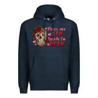 Navy roses are red inside i'm dead Skull Premium Hoodie - RanaPortraitStore