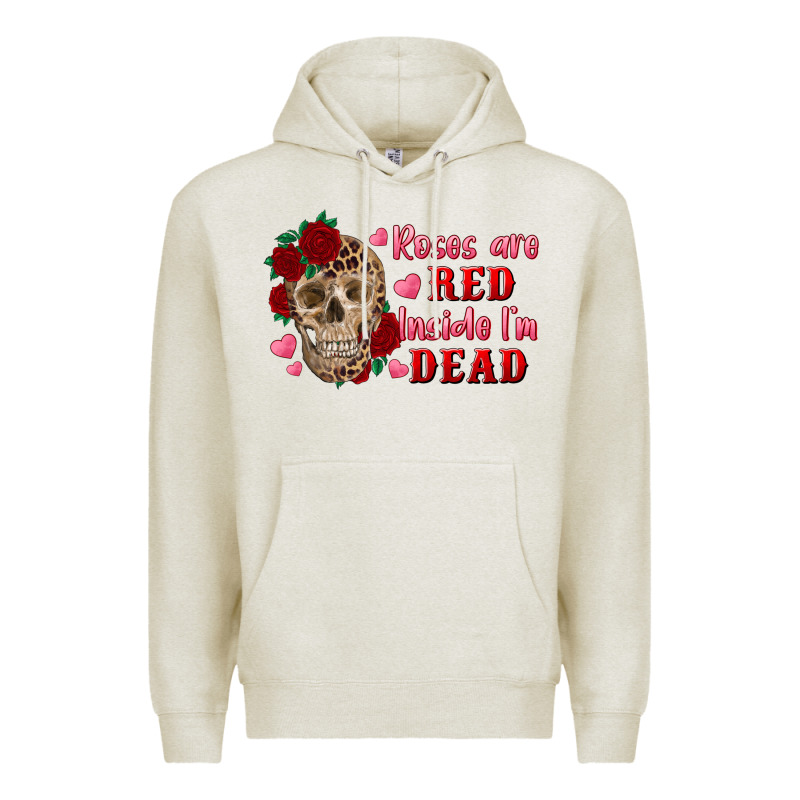 Roses Are Red Inside I'm Dead Skull Premium Hoodie by RanaPortraitStore | Teevron