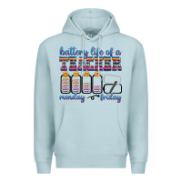 Blue Mist battery life of a teacher Premium Hoodie - texasbilliewilder