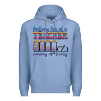 Colony Blue battery life of a teacher Premium Hoodie - texasbilliewilder