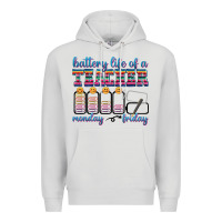 Dove Grey battery life of a teacher Premium Hoodie - texasbilliewilder