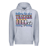 Heather Grey battery life of a teacher Premium Hoodie - texasbilliewilder