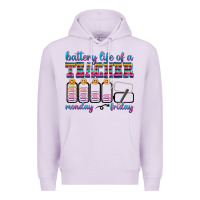 Lilac battery life of a teacher Premium Hoodie - texasbilliewilder