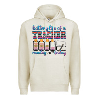 Oatmeal Heather battery life of a teacher Premium Hoodie - texasbilliewilder