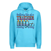Ocean Blue battery life of a teacher Premium Hoodie - texasbilliewilder