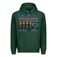 Sports Green battery life of a teacher Premium Hoodie - texasbilliewilder