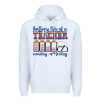 White battery life of a teacher Premium Hoodie - texasbilliewilder