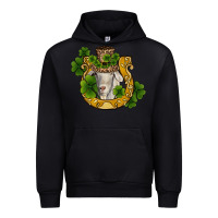 Black st patricks day goat horseshoe shamrock Urban Hoodie - RanaPortraitStore