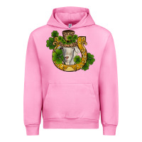 Fuchsia Pink st patricks day goat horseshoe shamrock Urban Hoodie - RanaPortraitStore