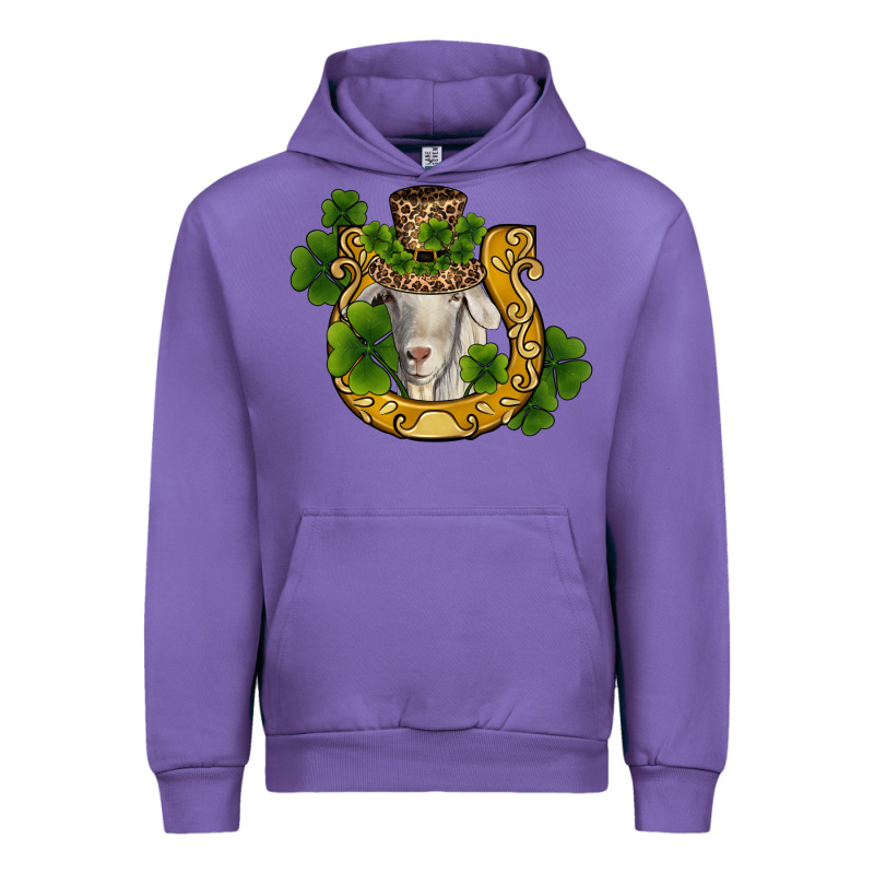St Patricks Day Goat Horseshoe Shamrock Urban Hoodie by RanaPortraitStore | Teevron