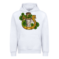 White st patricks day goat horseshoe shamrock Urban Hoodie - RanaPortraitStore