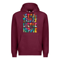 Burgundy stay trippy little hippie Premium Hoodie - Zillion Design Studio