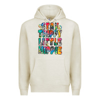 Oatmeal Heather stay trippy little hippie Premium Hoodie - Zillion Design Studio