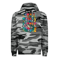 Slate Camo stay trippy little hippie Premium Hoodie - Zillion Design Studio