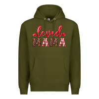 Army Green loved mama Premium Hoodie - RanaPortraitStore