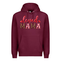Burgundy loved mama Premium Hoodie - RanaPortraitStore