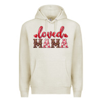 Oatmeal Heather loved mama Premium Hoodie - RanaPortraitStore