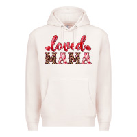 Pale Pink loved mama Premium Hoodie - RanaPortraitStore