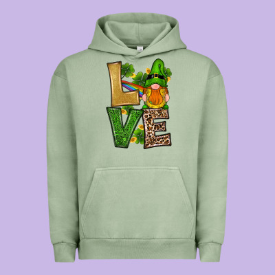St Patricks Day Gnomes Shamrock Love Urban Hoodie Designed By Ranaportraitstore