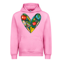 Fuchsia Pink teacher  heart Urban Hoodie - texasbilliewilder